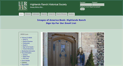 Desktop Screenshot of highlandsranchhistoricalsociety.org